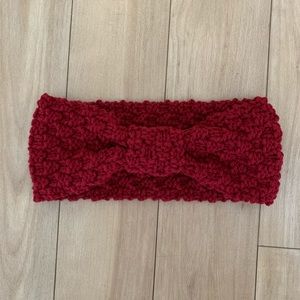 Handmade Cranberry Red Knit Headband